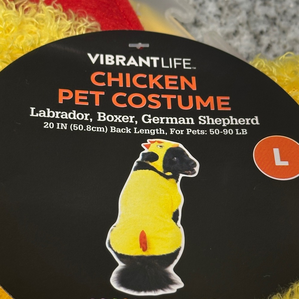 Vibrant Life Chicken Pet Costume Large Dog‎ Halloween Outfit L